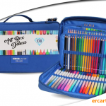 Astuccio Completo TintaUNITA con Tracolla – Kit Disegno 72 Pastelli e Pennarelli