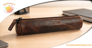 Astuccio in pelle rotondo Maverick – Eleganza e resistenza per la tua cancelleria