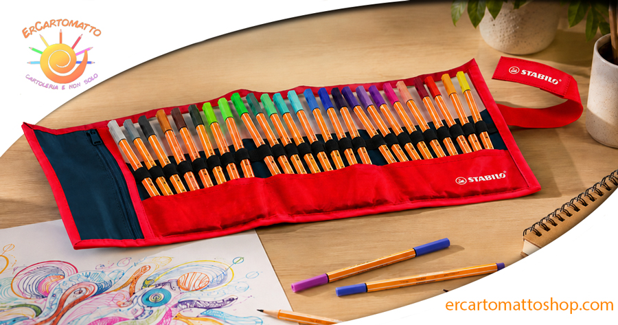 STABILO point 88 Rotolo in nylon da 25 colori – Fineliner 0,4 mm