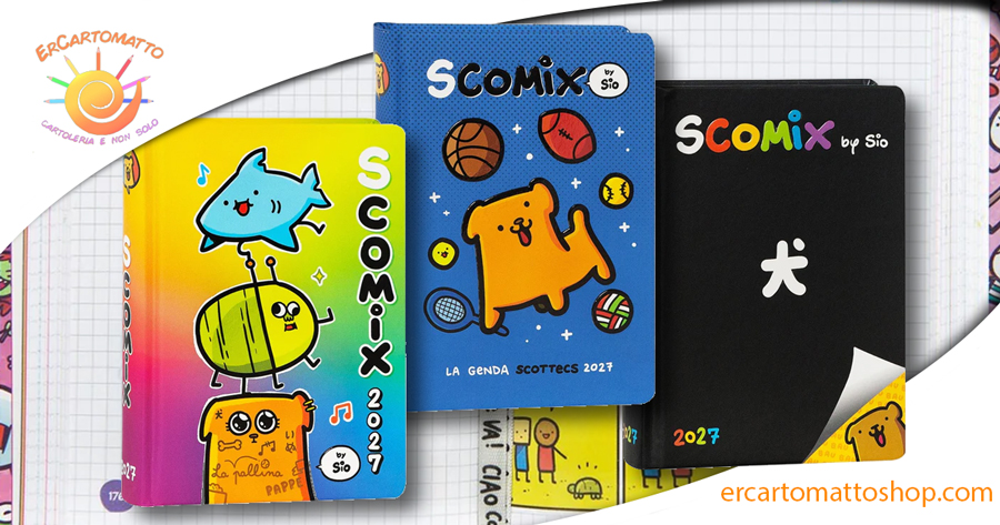 Diario scuola Comix Scomix by Sio 2027 in tre varianti